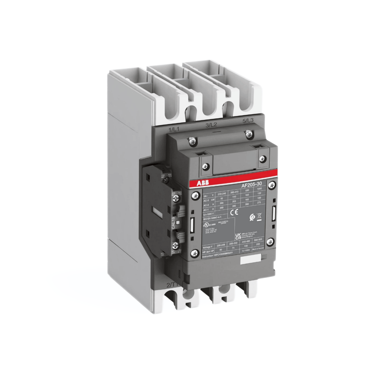 Contactor ABB AF205-30-11-13 3P 350A 110 kW | 100–250 V AC/DC