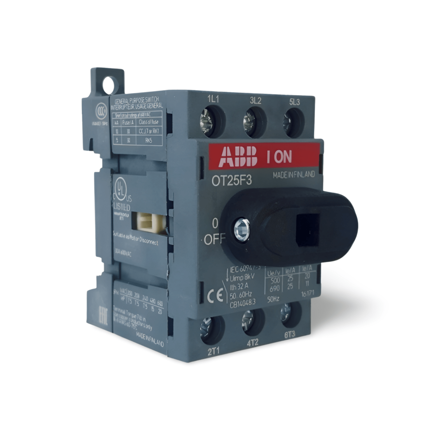 Interruptor rotativo OT25F3 ABB | 25A 480V 3P Montaje DIN - LHGREEN